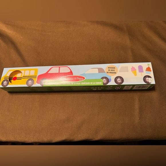 BNIB Melissa and Doug Four Wooden Town Vehicles Fast Shipping! - Picture 1 of 11